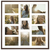 Foto Galeria 50x50 cm - ramka z passe partout na 11 zdjęć 10x15 cm i 10x10 cm kolor brązowy