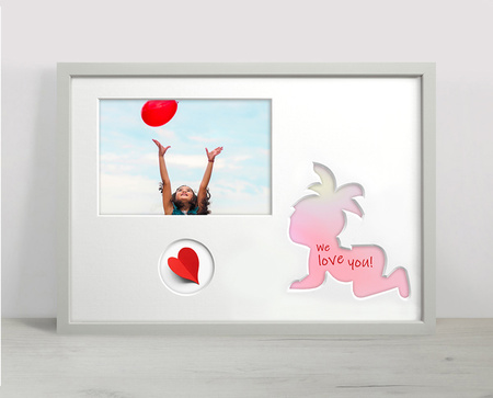 Ramka na zdjęcia do pokoju dziecięcego biała. Ramka z passe partout o rozmiarze 21x30 cm