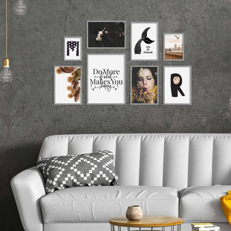 Zestaw szarych ramek na 8 zdjęć PINIA 05 GF0009