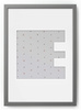 Ramka LITERKA "E" Szara - Ramka z passe partout o rozmiarze 21x30 cm
