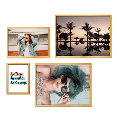 Zestaw złotych ramek na 4 zdjęć PRESTO Z GF0008