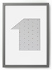 Ramka CYFERKA "1" Szara. Ramka z passe partout o rozmiarze 21x30 cm