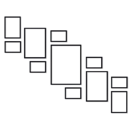 Zestaw czarnych ramek na 11 zdjęć PINIA 2 GF0030 L