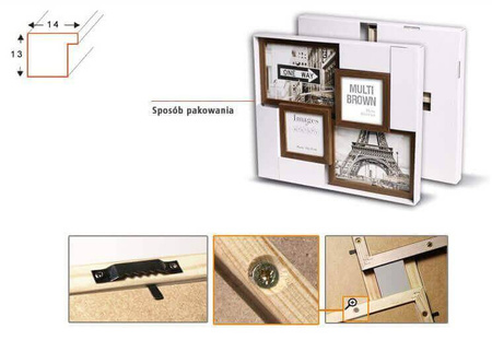 Multirama MULTI BROWN 43 ramka na 4 zdjęcia
