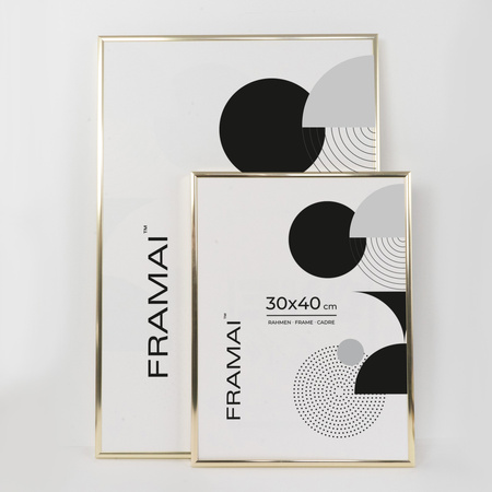 Ramka aluminiowa złota błyszcząca QALB 40x60 cm
