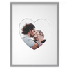 Ramka SERCE - szare - Ramka z passe partout o rozmiarze 30x40 cm