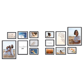 Zestaw czarnych ramek na 14 zdjęć PINIA 2 GF0042