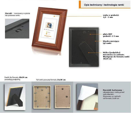 Ramka drewniana DRL N 3 15x21 cm