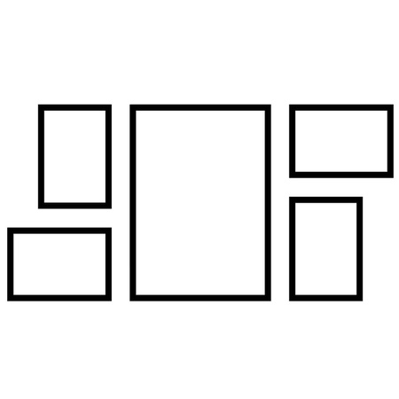 Zestaw czarnych ramek na 5 zdjęć PINIA 2 GF0045