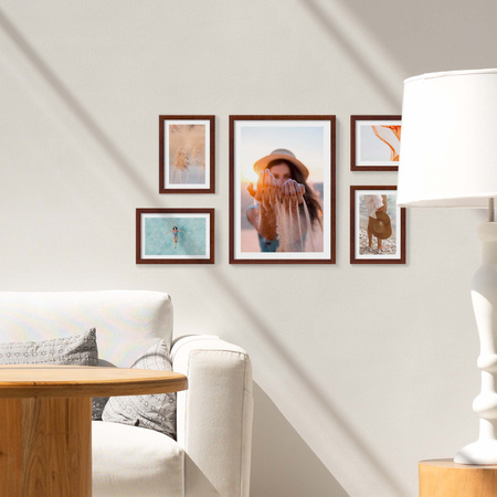 Zestaw brązowych ramek na 5 zdjęć PINIA 3 GF0045