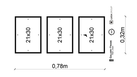 Zestaw czarnych ramek na 3 zdjęcia PINIA 2 GF0025