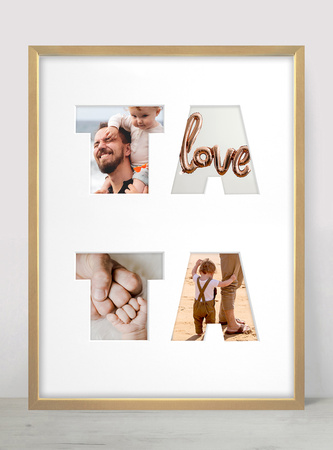 Ramka na zdjęcia TATA jasne drewno. Ramka z passe partout o rozmiarze 30x40 cm