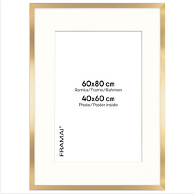 Ramka złota HEN PASS Z z passe-partout – rozmiar 60x80 cm (okienko 40x60 cm)