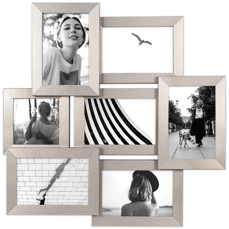 Multirama na 7 zdjęć MULTI HEN S ramka na zdjęcia - srebrna
