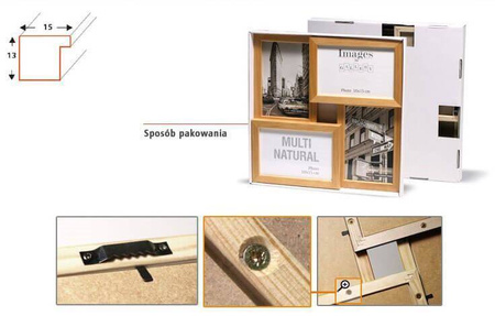 Multirama MULTI NATURAL 41ramka na 4 zdjęcia