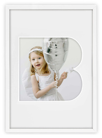 Ramka LITERKA "B" biała - Ramka z passe partout o rozmiarze 21x30 cm