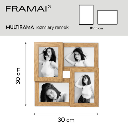 Multirama MULTI HEN DĘBOWA ramka na 4 zdjęcia