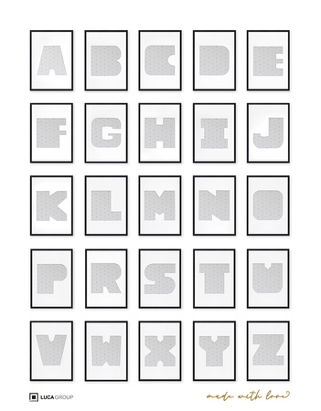 Ramka LITERKA "G" czarna. Ramka z passe partout o rozmiarze 21x30 cm