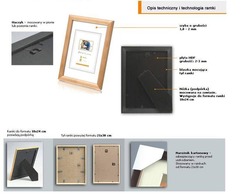 Ramka drewniana EKO 0N 25x38 cm