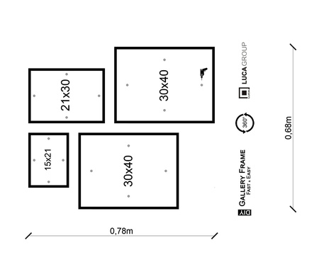 Zestaw czarnych ramek na 4 zdjęć PRESTO 2 GF0008