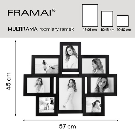 Multirama na 8 zdjęć MULTI HEN 2 ramka na zdjęcia czarna