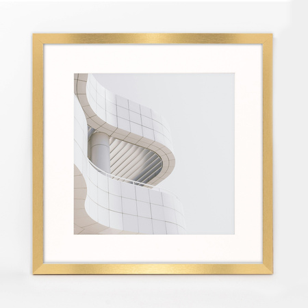 Ramka HEN 40×40 cm, złota z passe-partout 30×30 cm