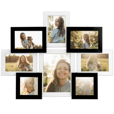 Multirama na 8 zdjęć MULTI HEN 01 ramka na zdjęcia czarno-biała