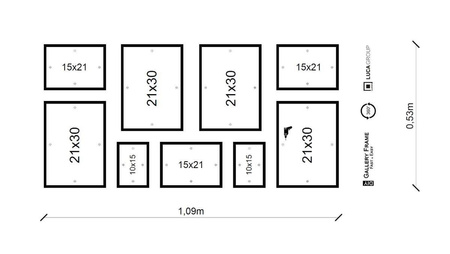 Zestaw czarnych ramek na 9 zdjęć PINIA 2 GF0004