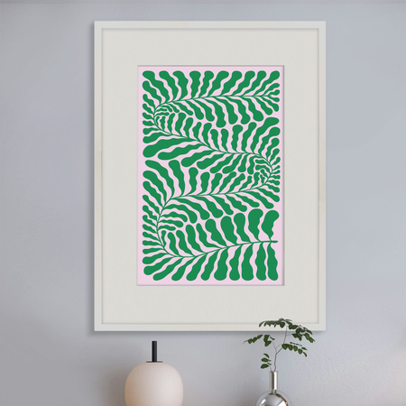 Ramka biała HEN PASS 1 z passe-partout – rozmiar 60X80 cm (okienko 40x60 cm)