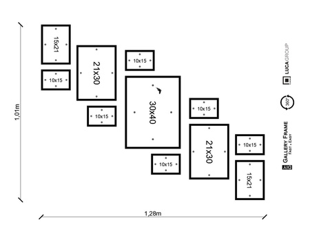 Zestaw czarnych ramek na 11 zdjęć PINIA 2 GF0030 L