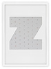 Ramka LITERKA "Z" Biała. Ramka z passe partout o rozmiarze 21x30 cm