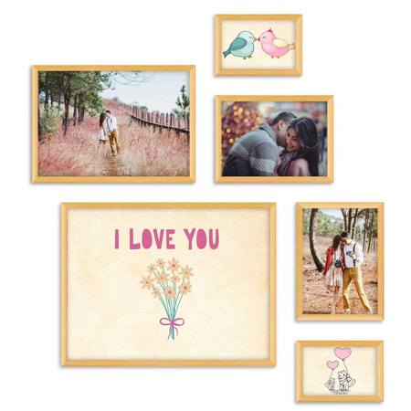 Zestaw naturalnych ramek na 6 zdjęć HIT 0 GF0010