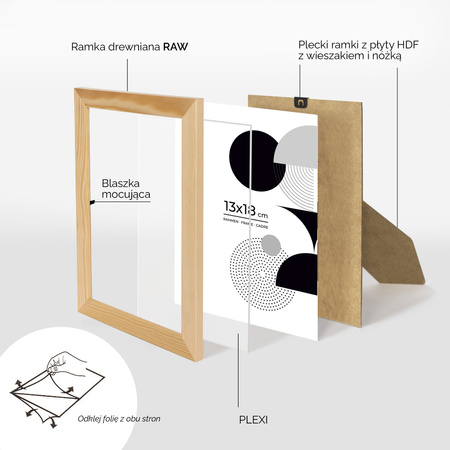 Pakiet ramek z drewna 5 szt. RAW 13x18 cm