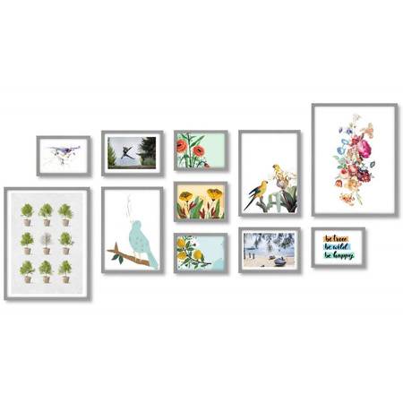 Zestaw szarych ramek na 11 zdjęć PINIA 05 GF0005