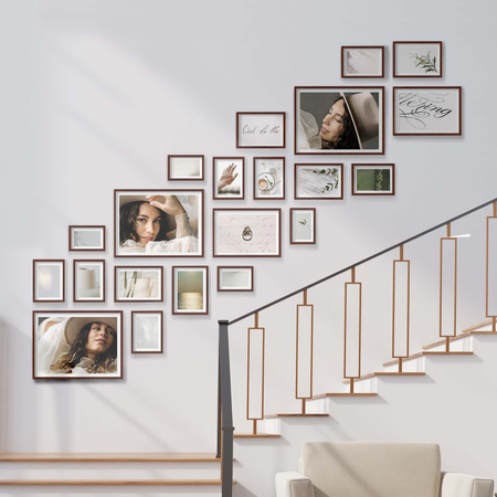 Zestaw brązowych ramek na 21 zdjęć PINIA 3 GF0035 R