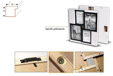 Multirama MULTI BLACK 52 ramka na 5 zdjęć