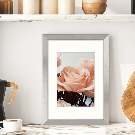 Ramka srebrna HEN PASS S z passe-partout – rozmiar 21x29,7 cm (okienko 15x21 cm)