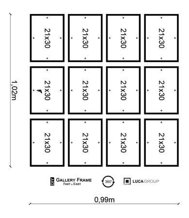 Zestaw brązowych ramek na 12 zdjęć PINIA 3 GF0021