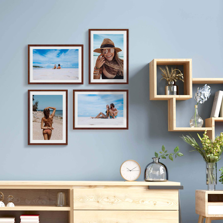 Zestaw brązowych ramek na 4 zdjęcia PINIA 3 GF0044