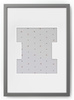 Ramka LITERKA "I" Szara. Ramka z passe partout o rozmiarze 21x30 cm