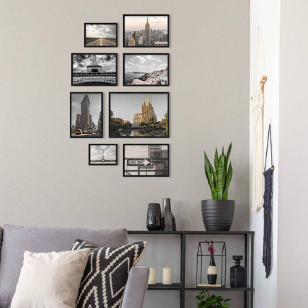 Zestaw czarnych ramek na 8 zdjęć PRESTO 2 GF0009