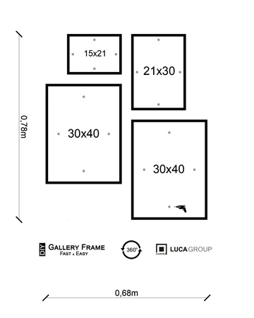 Zestaw naturanych ramek na 4 zdjęć PINIA 0 GF0008