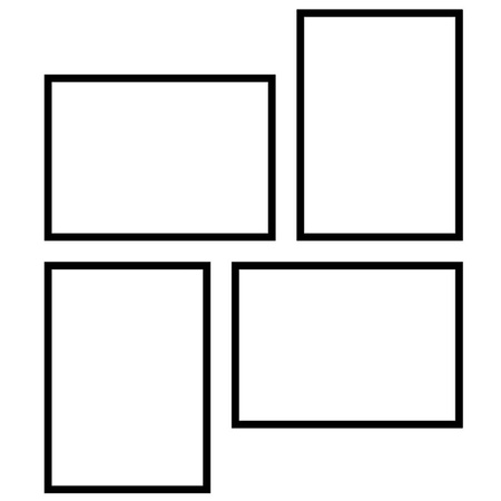 Zestaw białych ramek na 4 zdjęcia PINIA 1 GF0044