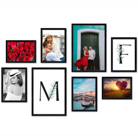 Zestaw czarnych ramek na 8 zdjęć PRESTO 2 GF0007