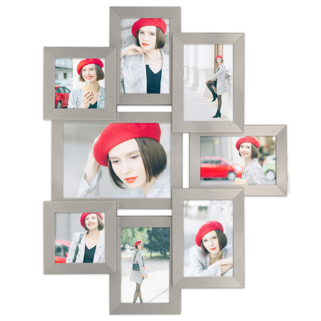Multirama na 8 zdjęć MULTI HEN S ramka na zdjęcia w kolorze srebrnym