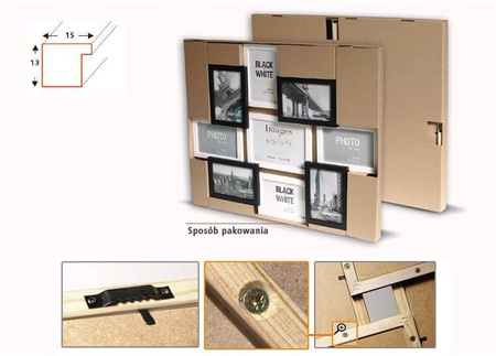 Multirama MULTI BLACK AND WHITE 91 ramka na 9 zdjęć