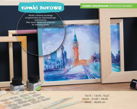 Ramka z drewna surowego SUR F 10x15 cm