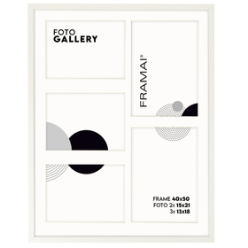 Foto Galeria 40x50 cm - ramka z passe partout na 5 zdjęć 13x18 cm 15x21 cm kolor biały