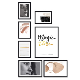 Zestaw czarnych ramek na 7 zdjęć PINIA 2 GF0022