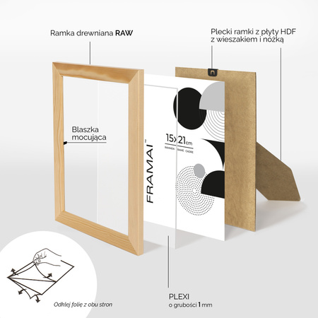 Ramka z drewna surowego RAW 15x21 cm